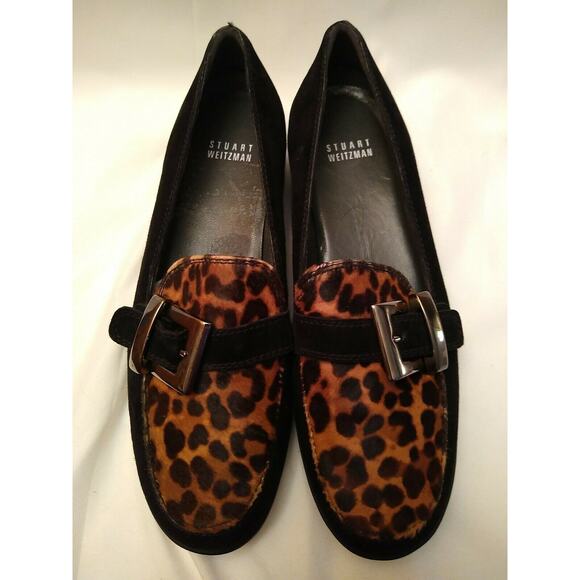 Stuart Weitzman Black suede calf hair Platform. Size 8 - Picture 2 of 6